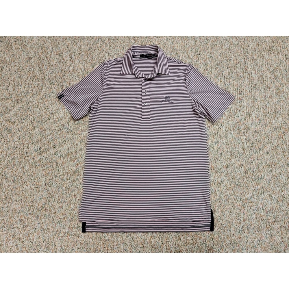 RLX Ralph Lauren Polo Shirt Mens Medium Striped Glade Springs Golf Performance‎